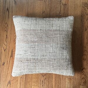 Pottery Barn 20” Textured Beige Throw Pillow Cover